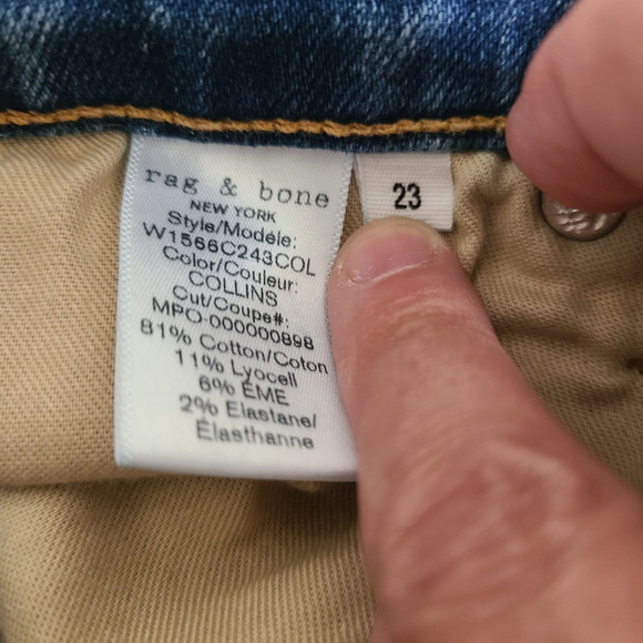 Rag & Bone Nina High Rise Ankle Skinny Jeans Size 23 (Actual 24 x 27) Collins - Picture 12 of 12